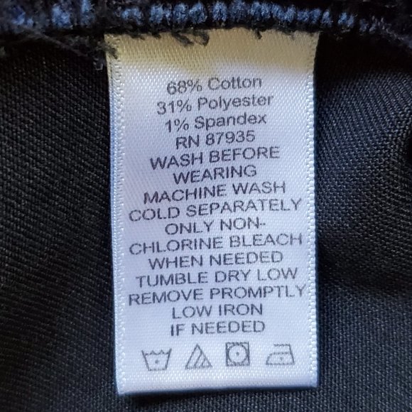 LOGO Blue Stretchy Pull-On Straight Leg Denim Type Pants Size 12 - Picture 8 of 9